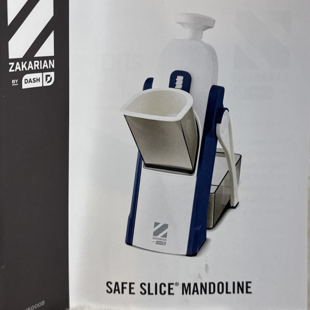 Geoffrey Zakarian Safe Slice Upright Mandoline Thickness Adjustable Taupe Tan